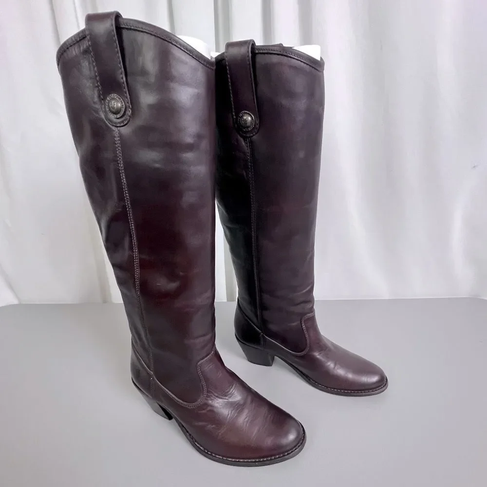 Frye womens Brown Leather Knee-High Boots size 6.5